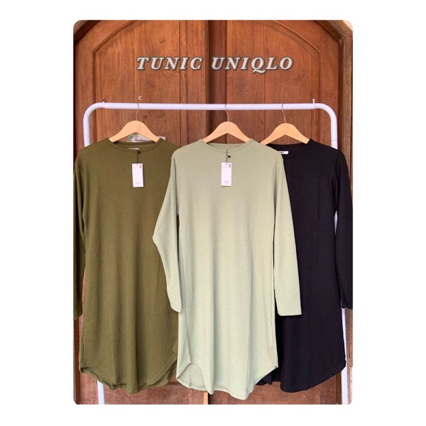 TUNIK WANITA WAFFLE/UNIQLO PREMIUM/LENGAN PANJANG ALLSIZE-JUMBO