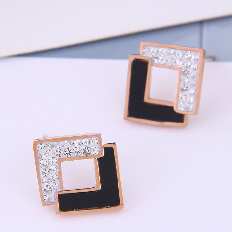 COD! anting titanium kotak mata zircon anti karat import