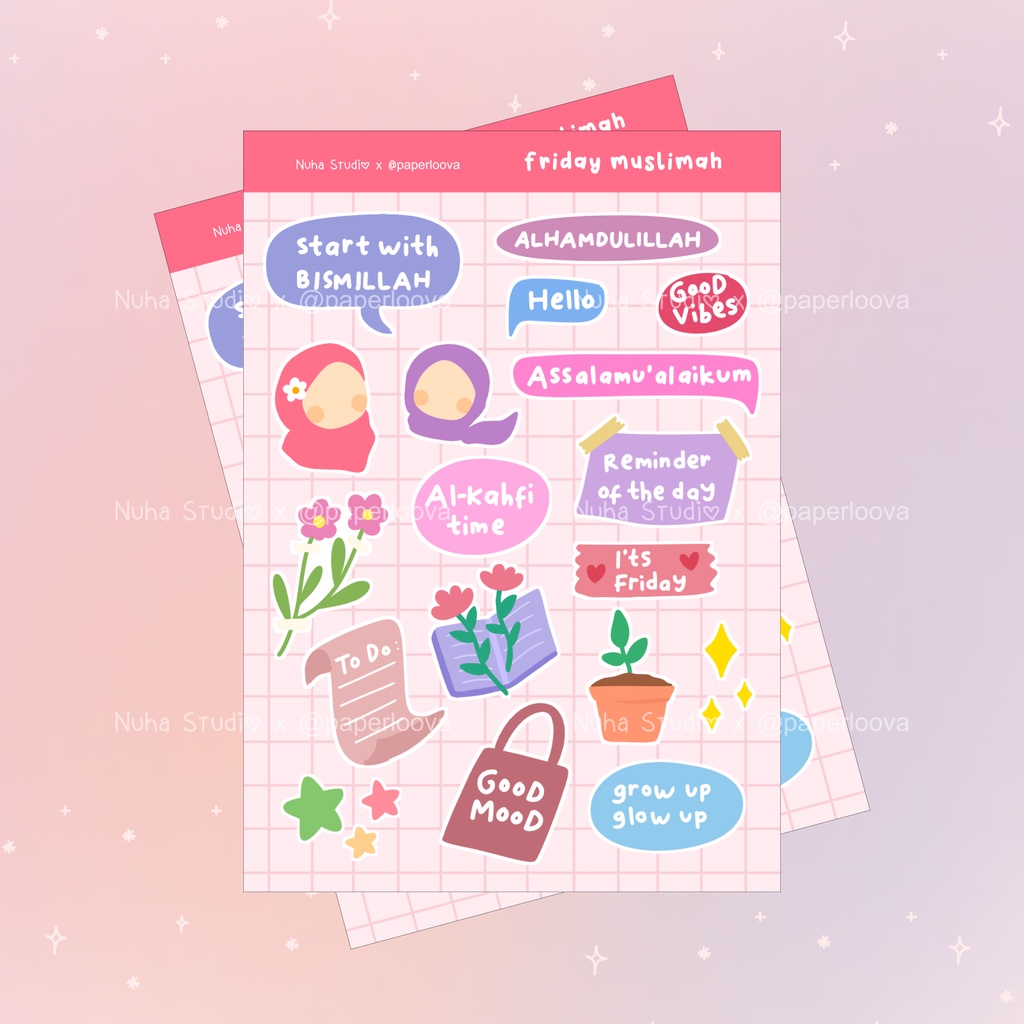 

Sticker Friday Muslimah Muslimah Jumat Estetik Stiker HP Laptop Botol Cute Waterproof paperloova