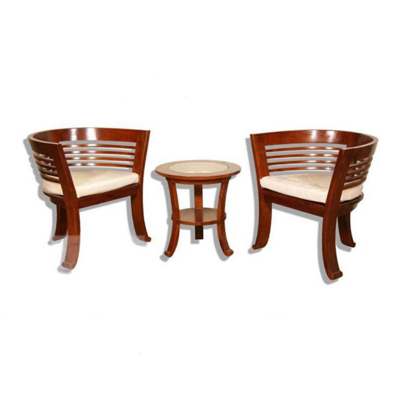 kursi teras cantik kayu jati, kursi teras minimalis, satu set kursi depan rumah