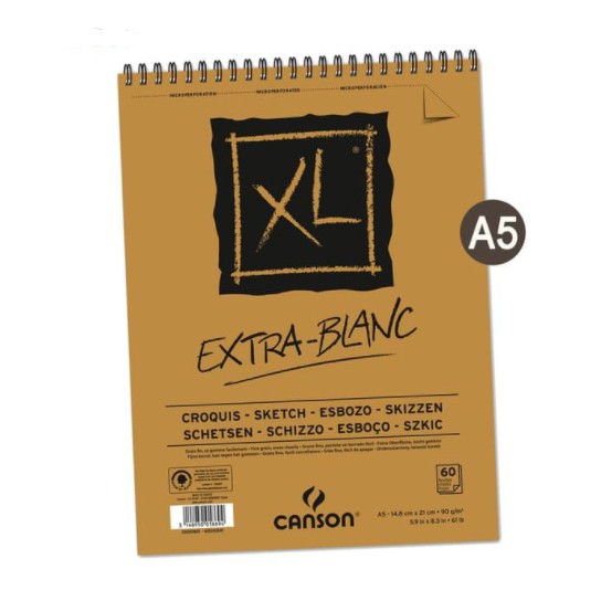 

CANSON XL - EXTRA WHITE - 60 SHEETS - A5 - 90G (ALBUM)