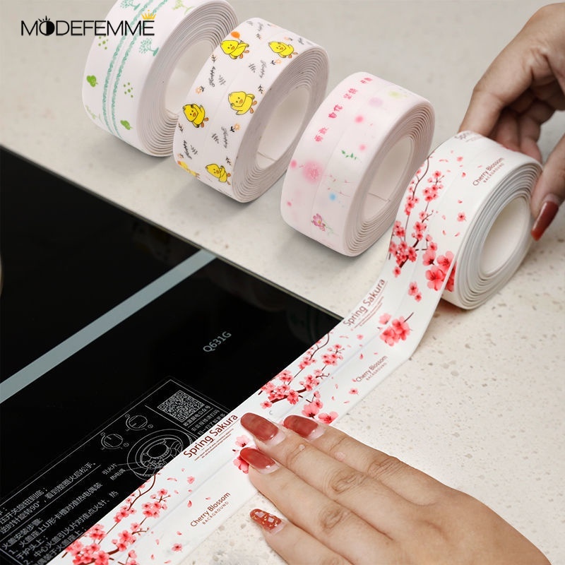 [ Cartoon Waterproof Anti-mold Self-adhesive Beauty Sewing  Sticker Decor for  Home Bathroom Kitchen Sink ]