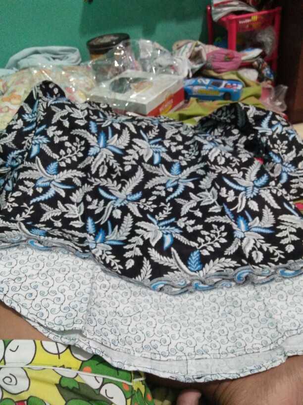 Nivana - Couple Atasan Ayah Anak Ibu Batik Blarak Biru Sarimbit Seragam Keluarga Kantor