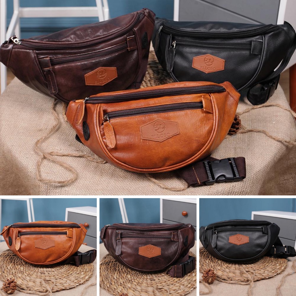 Tas Selempang Multifungsi Pu Tas Selempang Pria Bahan Premium Distro EWL03 Waistbag Bahan Premium Produk Premium Cod