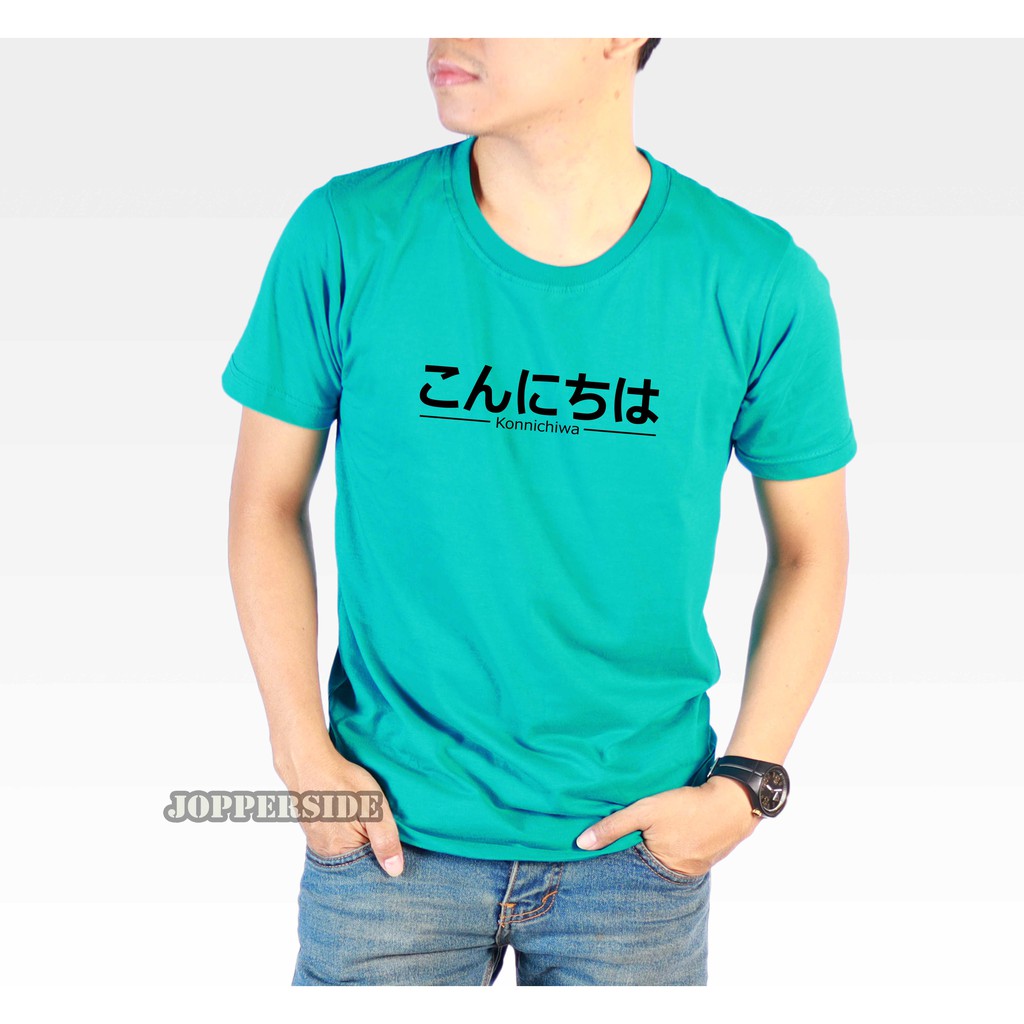 JOPPERSIDE TSHIRT KAOS DISTRO TULISAN JEPANG PRIA ORIGINAL PREMIUM KONNICHIWA TS46