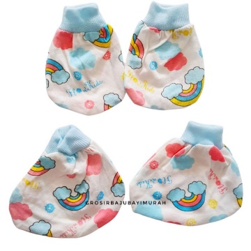 sarung tangan kaki bayi BOBO MOTIF ecer