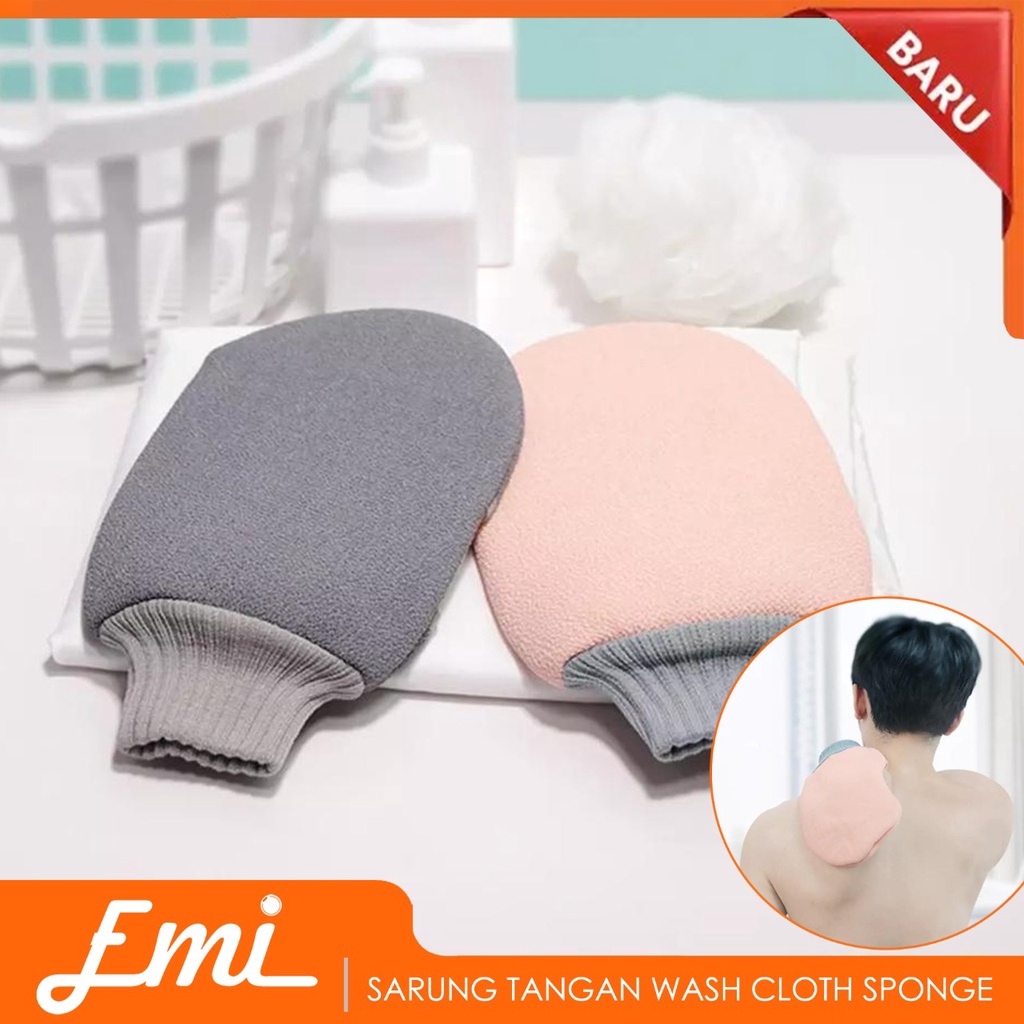 Qualitell Sarung Tangan Wash Cloth Sponge Mandi Shower Cleaning Bath