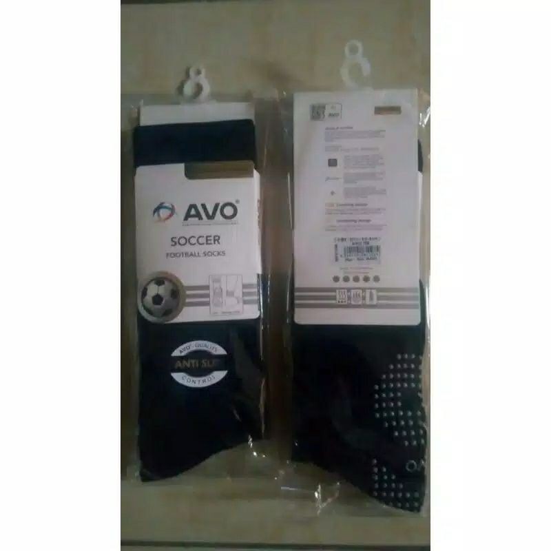 KAOS KAKI AVO PANJANG ANTI SLIP GRIP STANDART LIGA HITAM/PUTIH-5