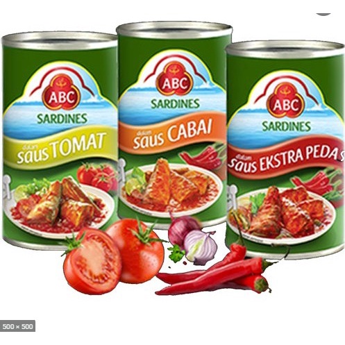 Sardines ABC Sarden Tomat Cabai Extra Pedas 155gr