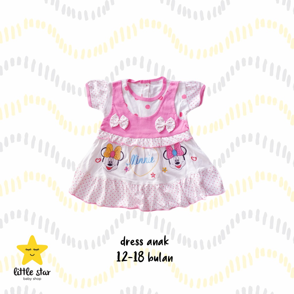 Disney Minnie Mickey Mouse Dress Anak Cewek | Set Baju Pakaian Bayi Perempuan Girl