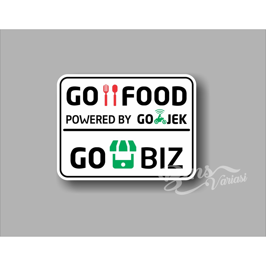 cutting sticker go food & bo biz ,stiker register go food untuk etalase both jualan