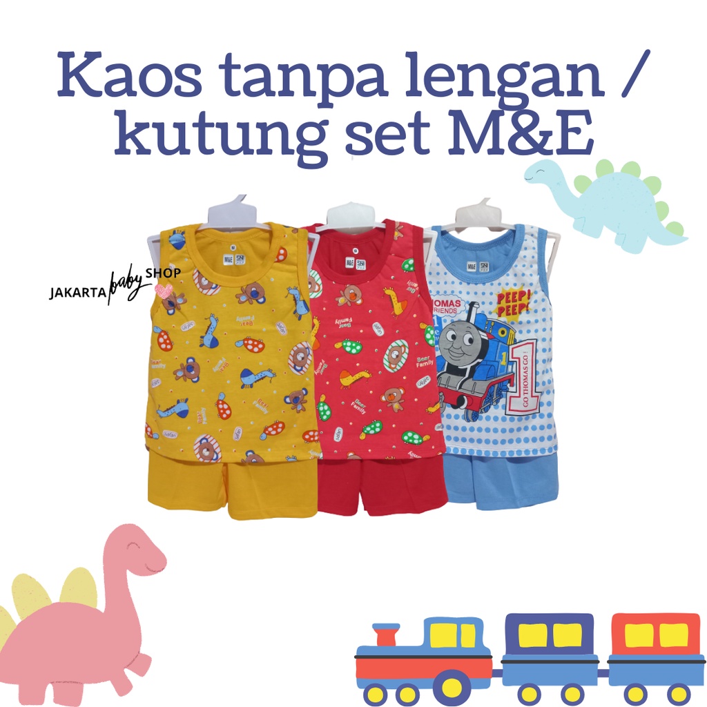 SETELAN KAOS LENGAN BUNTUNG / KUTUNG / TANPA LENGAN M&amp;E