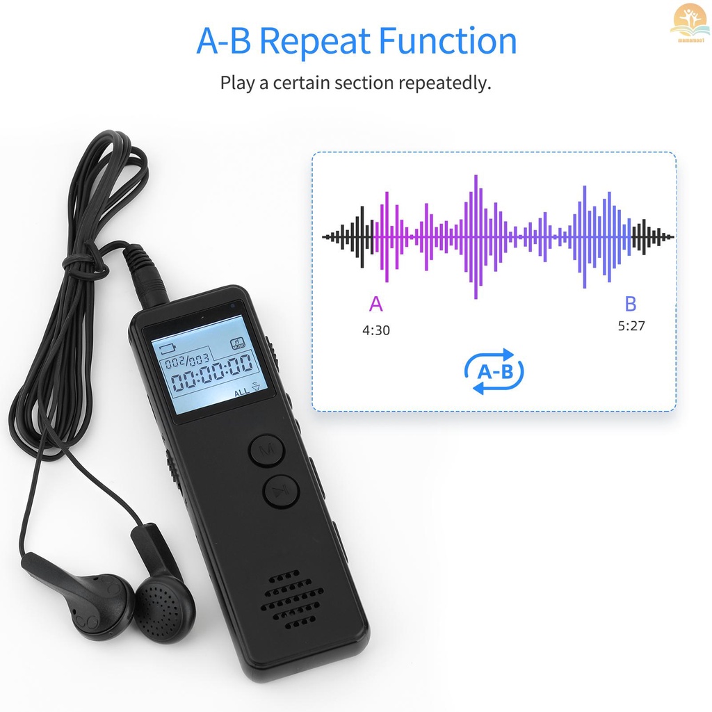 32GB Digital Voice Recorder Voice Activated Recorder Noise Reduction MP3 Player HD Recording 10h Continuous Recording for Meeting Lecture Interview Class MP3 WAV Record