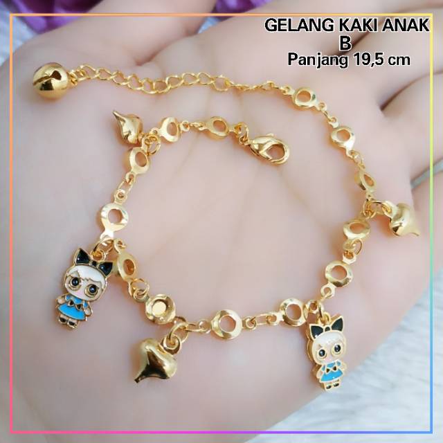 Gelang xuping gelang kaki anak karakter lapis emas gold G145