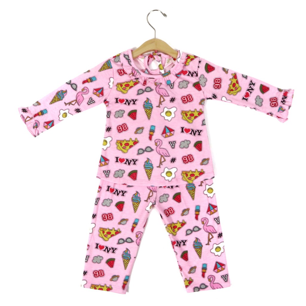 SETELAN FASHION BABY PP SR43 BAJU ANAK PEREMPUAN BAHAN KAOS  1 TAHUN