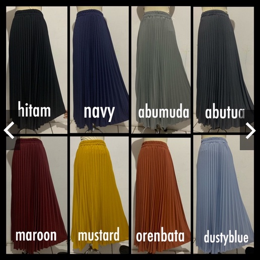 ROK PLISKET JUMBO FIT TO XXL PAYUNG PLEATED SKIRT MURAH MUSLIM IBU ACARA-7