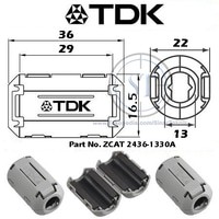 TDK ZCAT 2436-1330A ( 2436 1330 ) Magnet Penghemat BBM Cocok Untuk Kabel Audio Injektor Busi Coil Diameter 11-14mm