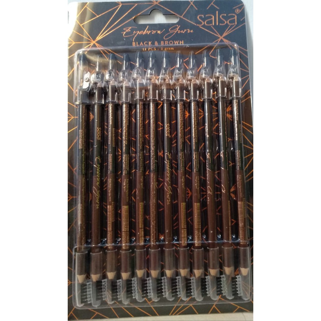 SALSA Eyebrow Guru - Pensil Alis 4in1 (Brown, Black, Serutan, Sikat)