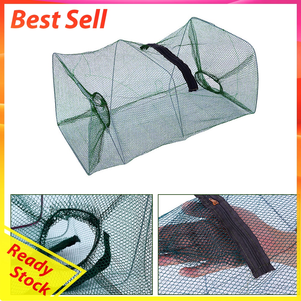 Portable Fishing Net Fish Shrimp Mesh Cage Cast Fish Trap Foldable Network