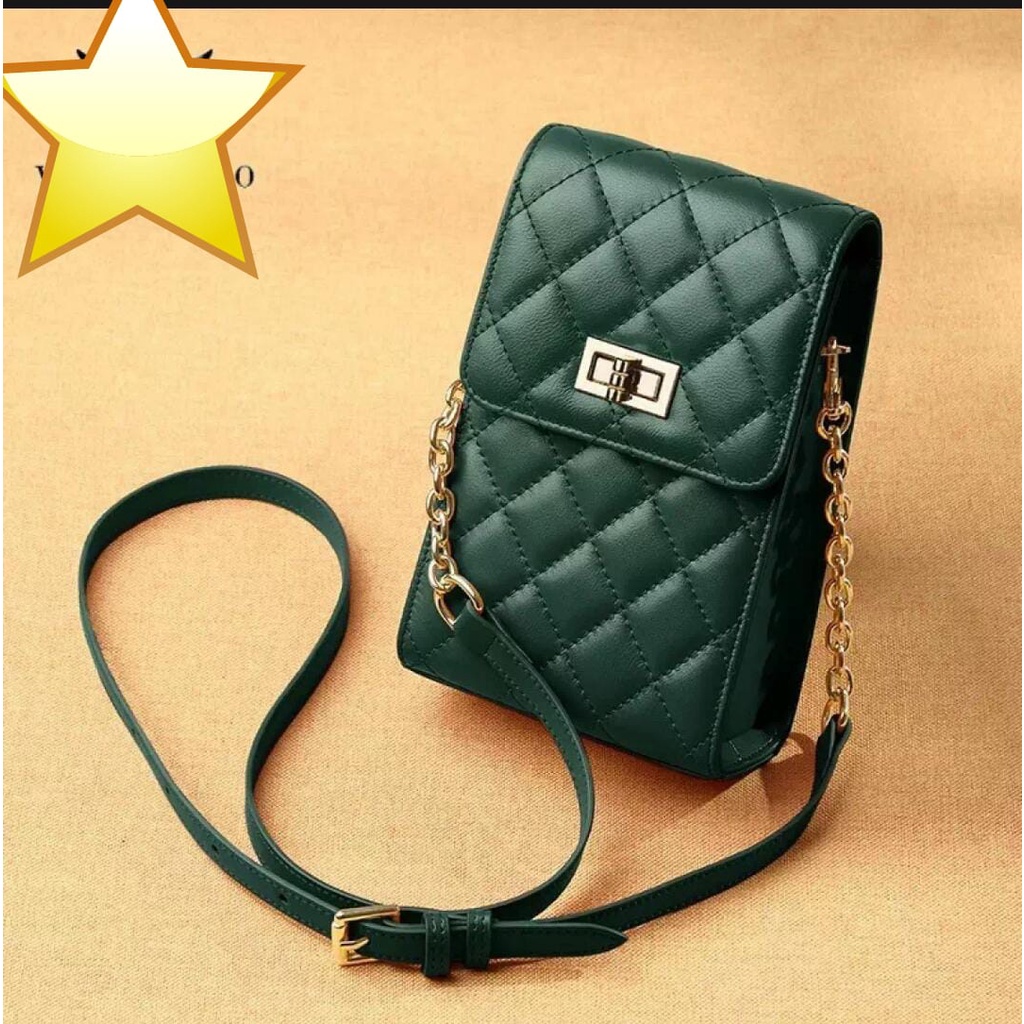 RULLY_TAS SELEMPANG MINI WANITA KUNCI PUTAR _TAS HP_SLING BAG HANDPHONE BISA COD