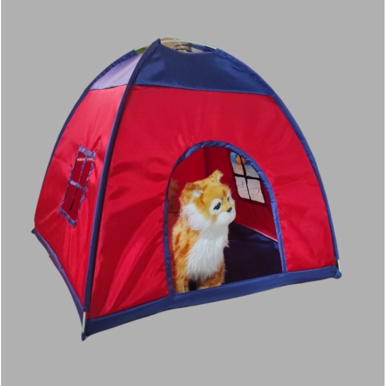 Tenda Kucing Blue Red Pet Tent