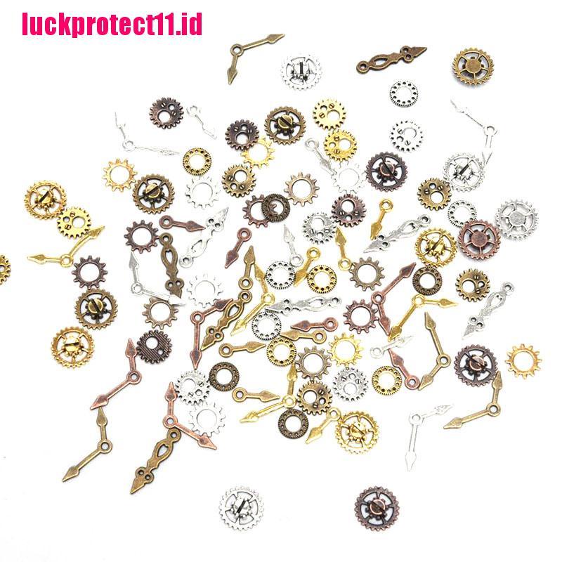 (LUCK) 100pcs / Lot Liontin Bentuk Roda Gigi Campur Gaya Punk Untuk DIY Perhiasan Charms