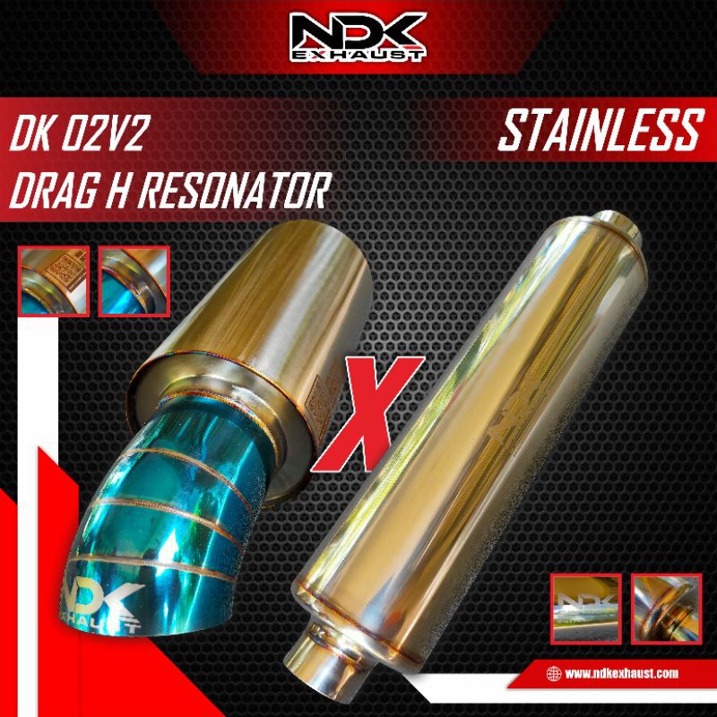 KNALPOT MOBIL NDK EXHAUST DK 02 V2 DAN RESONATOR TYPE DRAG HOLD MATIC DRAG STRAIGHT MANUAL