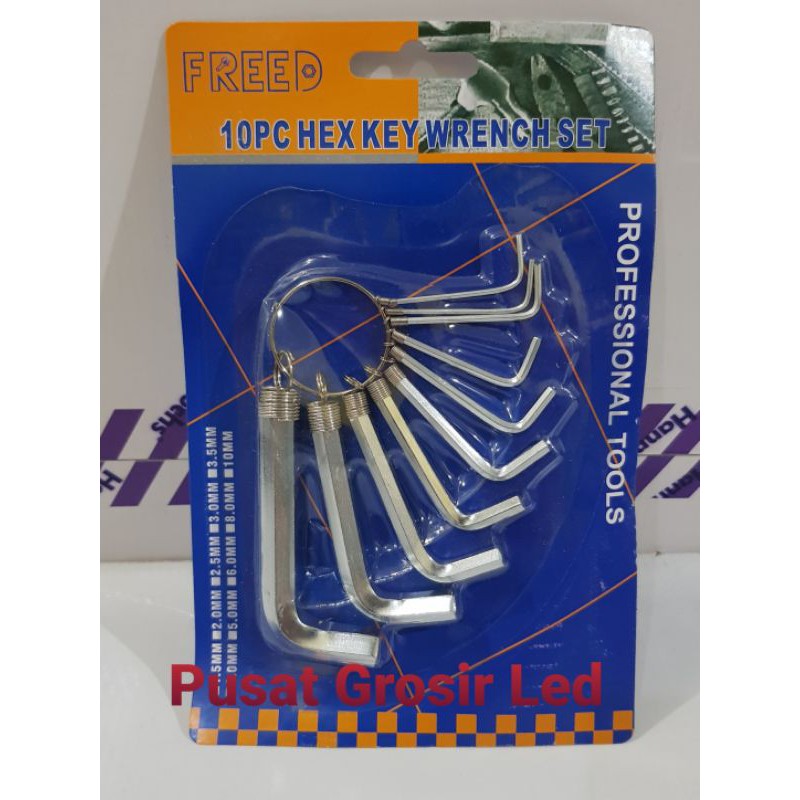 Kunci L set 10 pcs Freed / Hex Key Wrench Freed