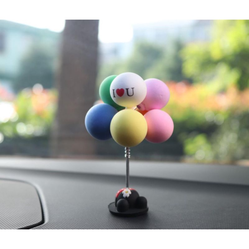 balon hiasan balon mobil ilove u pajangan dashboard mobil motif balon / mobil premium ballon /Tatakan dashboard Mobil Anti slip bahan sillicone Premium/antislip pad