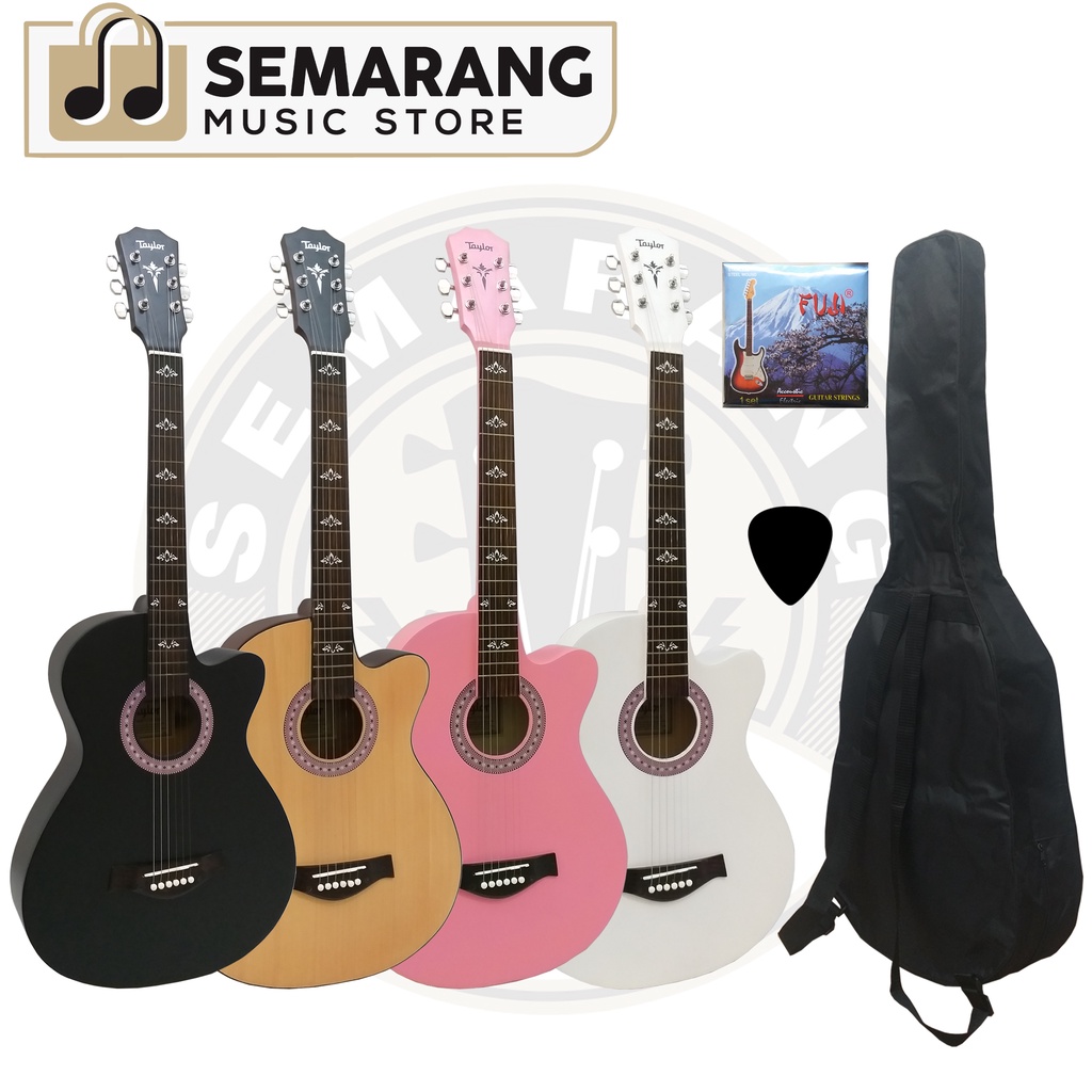 Gitar Akustik Taylor Tanam Besi Bonus Softcase Pick Senar Cadangan