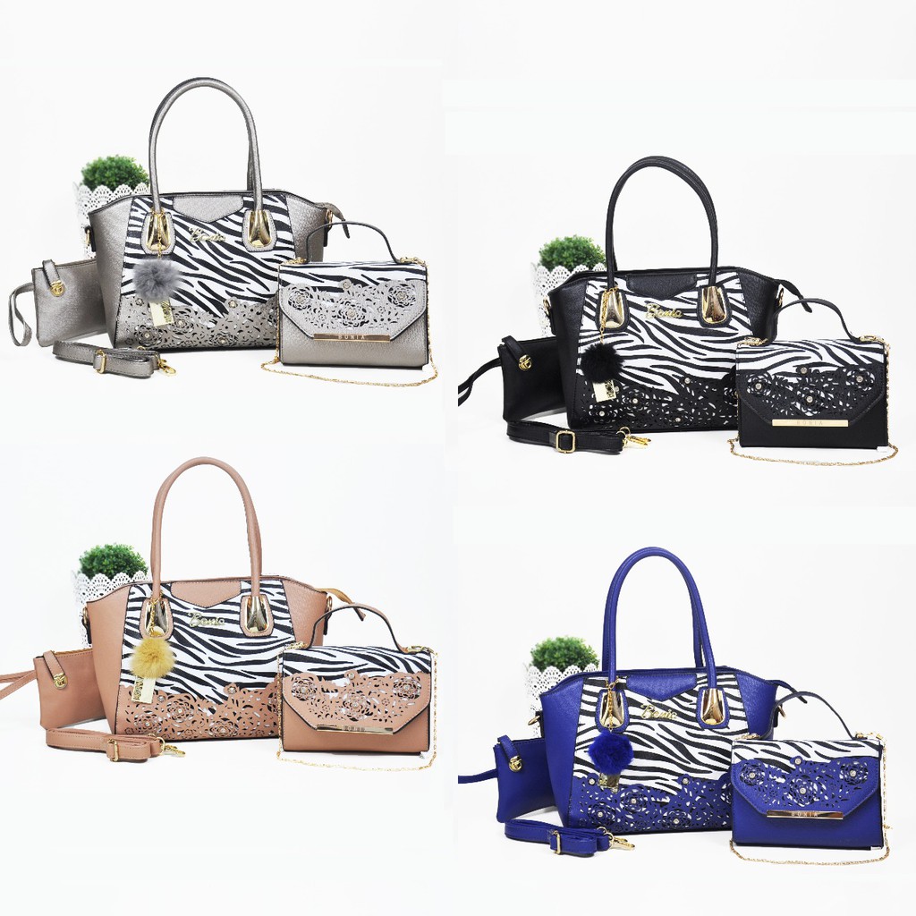 TAS BONIA SET 3 1018 LAV PROMO SALE TAS IMPORT MURAH TAS FASHION WANITA SELEMPANG BATAM IMPORT BAG