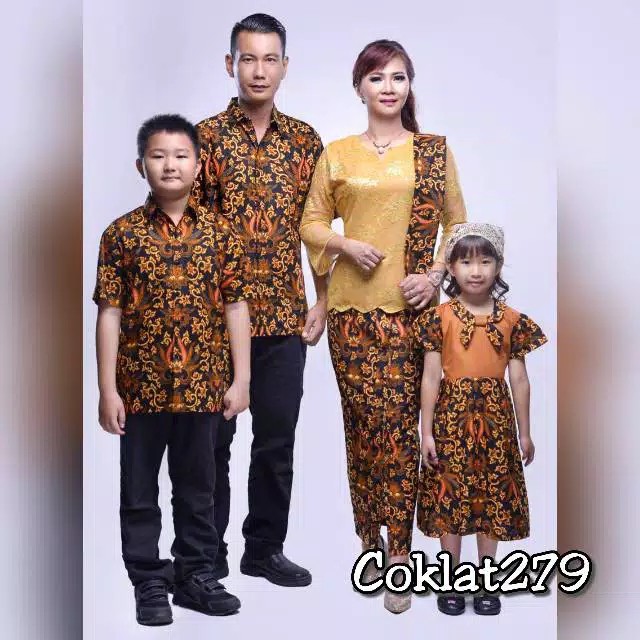 Kemeja Anak 279 Batik Hem Atasan Anak Laki-laki Sogan Jawa Seragam Keluarga