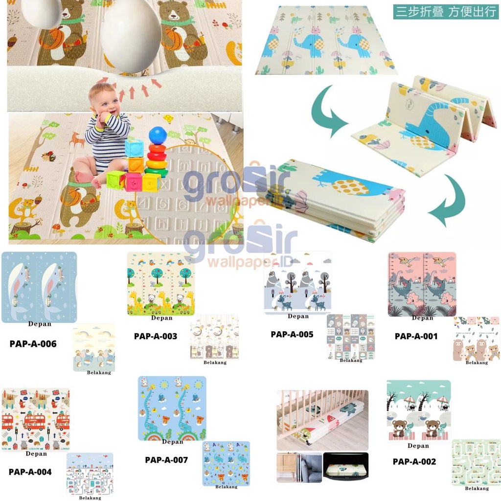 (COD) PROMO TERMURAH BABY PLAYMAT BUSA TEBAL / Atlas - matras mainan bayi bahan busa tebal / Playmat Bayi Karpet Lipat Anak lebih tebal Kualitas tinggi 180 x 200cm Bayi Tikar Lipat Foam Matras tikar Playmate bayi murah