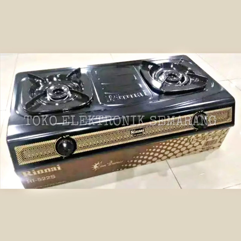 Rinnai Kompor Gas RI 522 S LPG 2 Tungku Teflon RI 522S  Rinnai RI-522 S