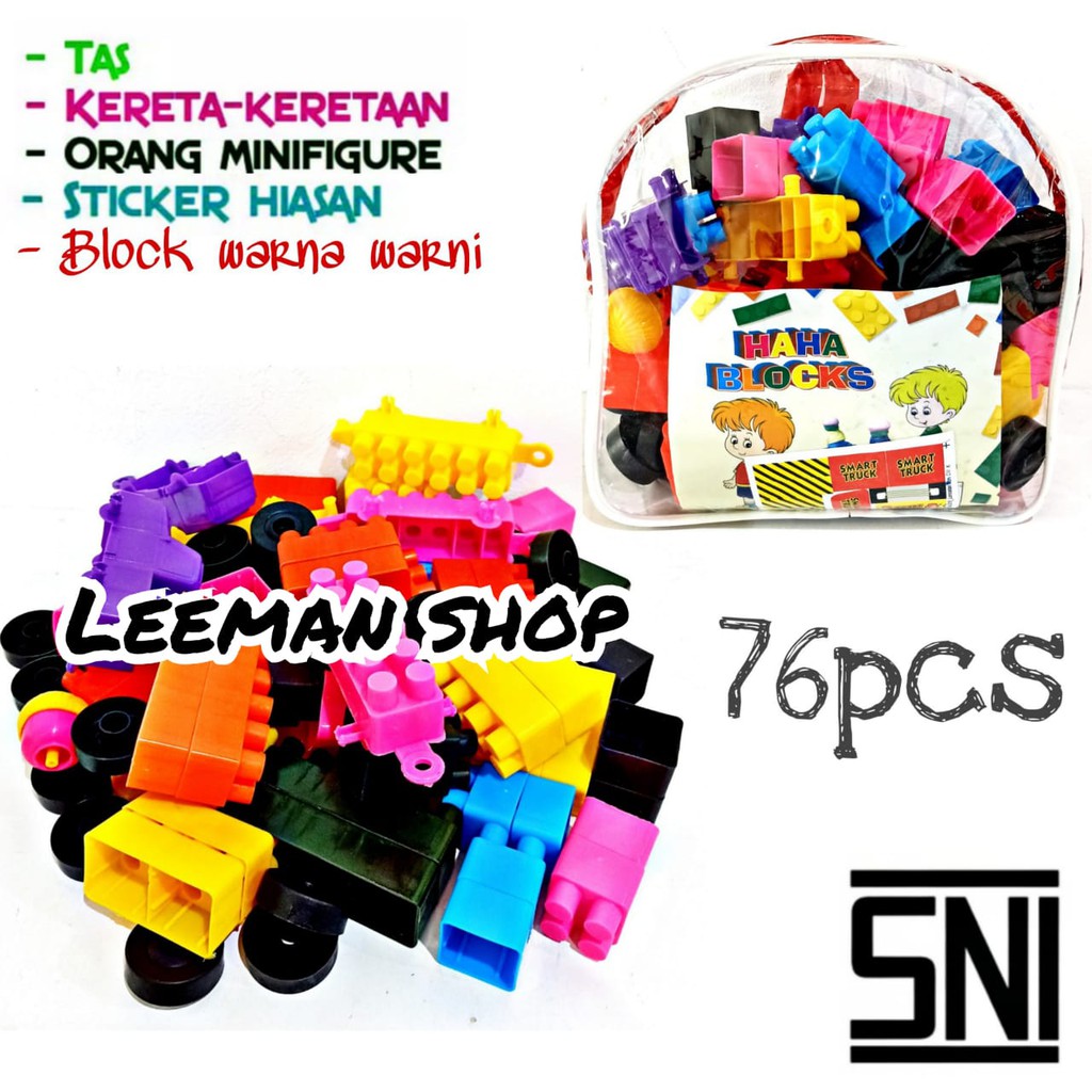 MAINAN BLOCK LEGO BLOCKS TAS HAHA ISI 76PCS MURAH