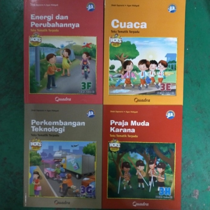 buku materi Tematik terpadu kelas 3 Quadra tema E, F, G, H 4 buku