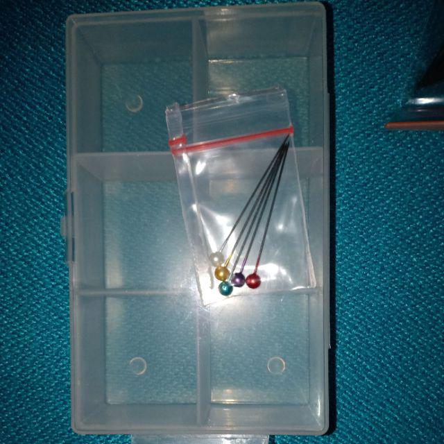 Mini Storage Box Sekat 6 Lorraine 1391 Kotak Jarum Pentul Peniti Aksesoris Pancingan Obat Green Leaf