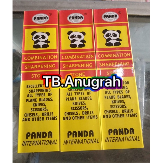 Batu asah pengasah asahan pisau gunting mata bor tajam MURAH BATU ASAH 2 sisi BATU ASAH PANDA