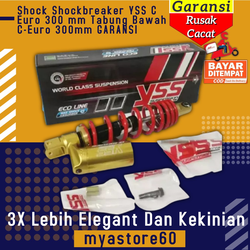 Shock Shockbreaker YSS C Euro 300 mm Tabung Bawah C-Euro 300mm GARANSI Aksesoris Variasi Motor