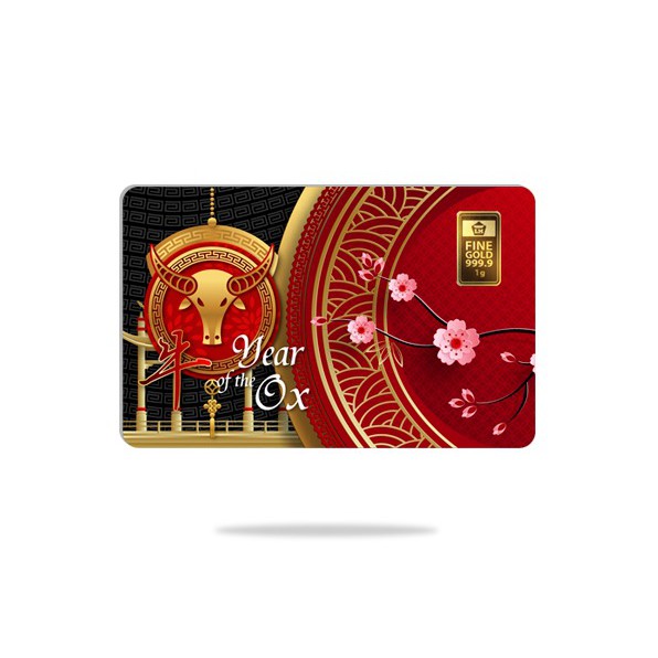 Logam Mulia Antam Gift Series Year Of The Ox 1 Gram Limited Edition 24K Fine Gold 999.9
