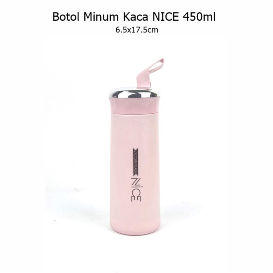BOTOL MINUM KACA TERMOS NICE &amp; ANIMALS BOTOL MINUM NICE IMPORT 400ML TERMOS KACA TERMURAH - BC