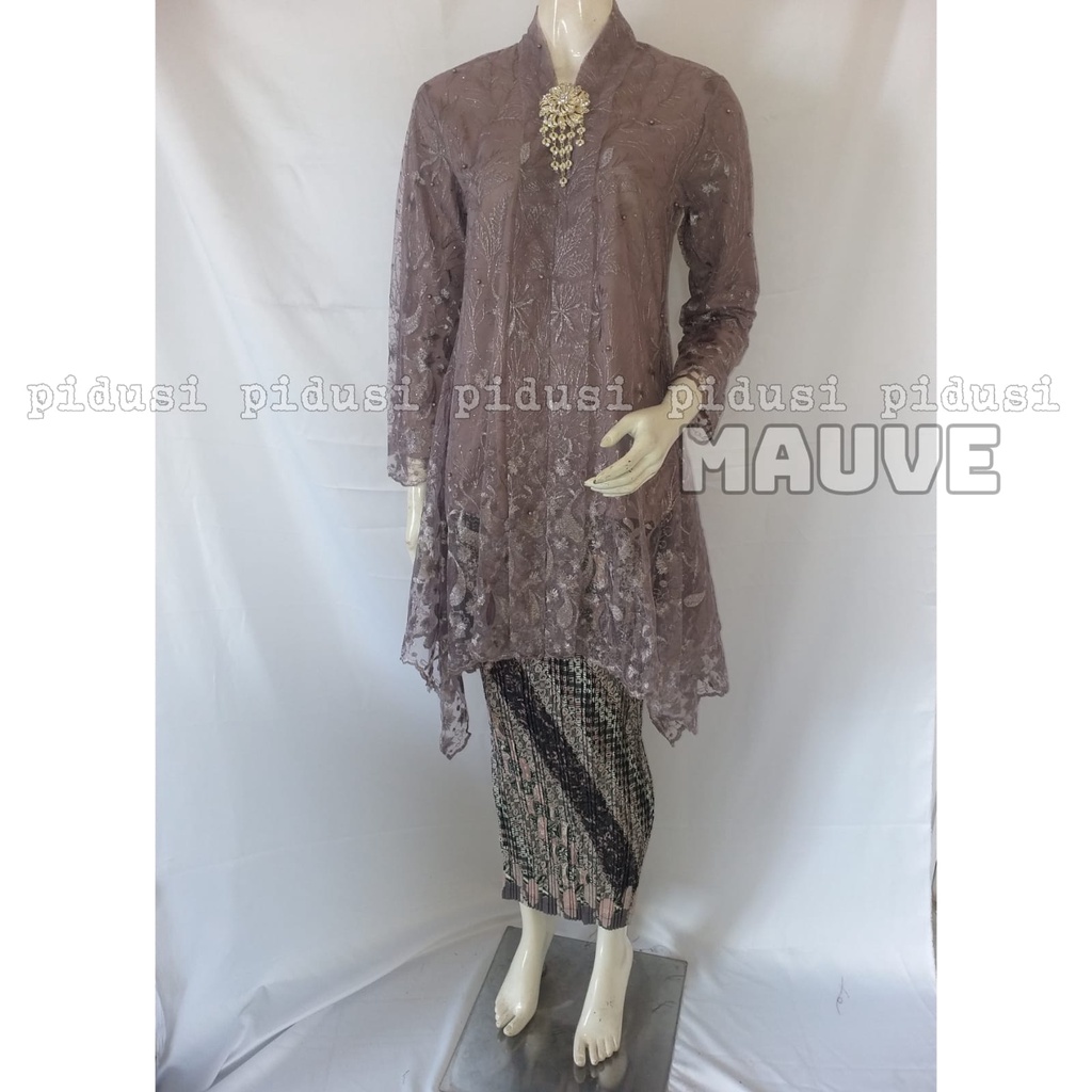 PROMO KEBAYA KARTINI TULLE MUTIARA BORDIR SALUR / KEBAYA TULLE BUSUI / KEBAYA MORDERN