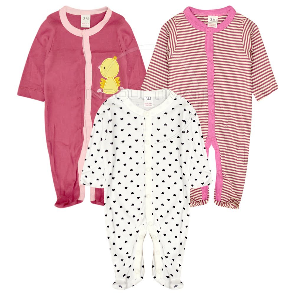 [3in1] Baju Bayi Jumsuit Jumper Sleepsuit Bayi Kaki Tutup Jumsuit Anak Baju Tidur Anak BC-09001