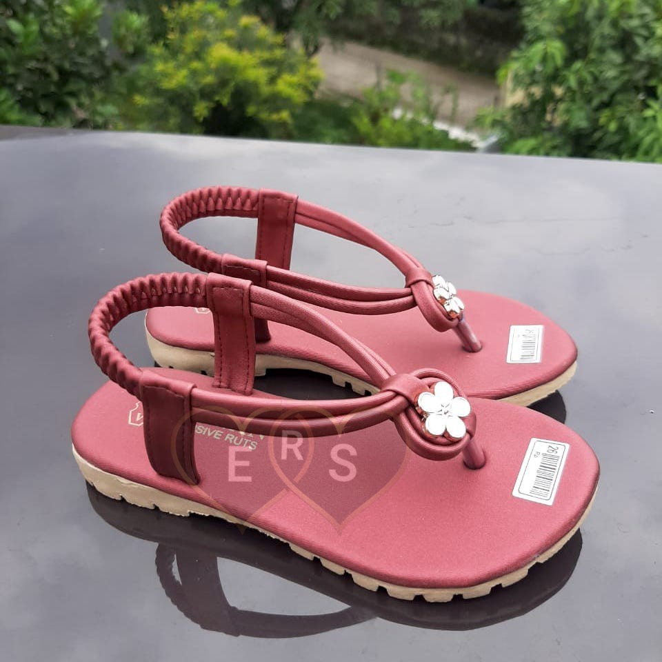 TOKOERS SDP06 Sepatu Sandal Anak Perempuan Umur 3 4 5 6 tahun - Motif Bunga