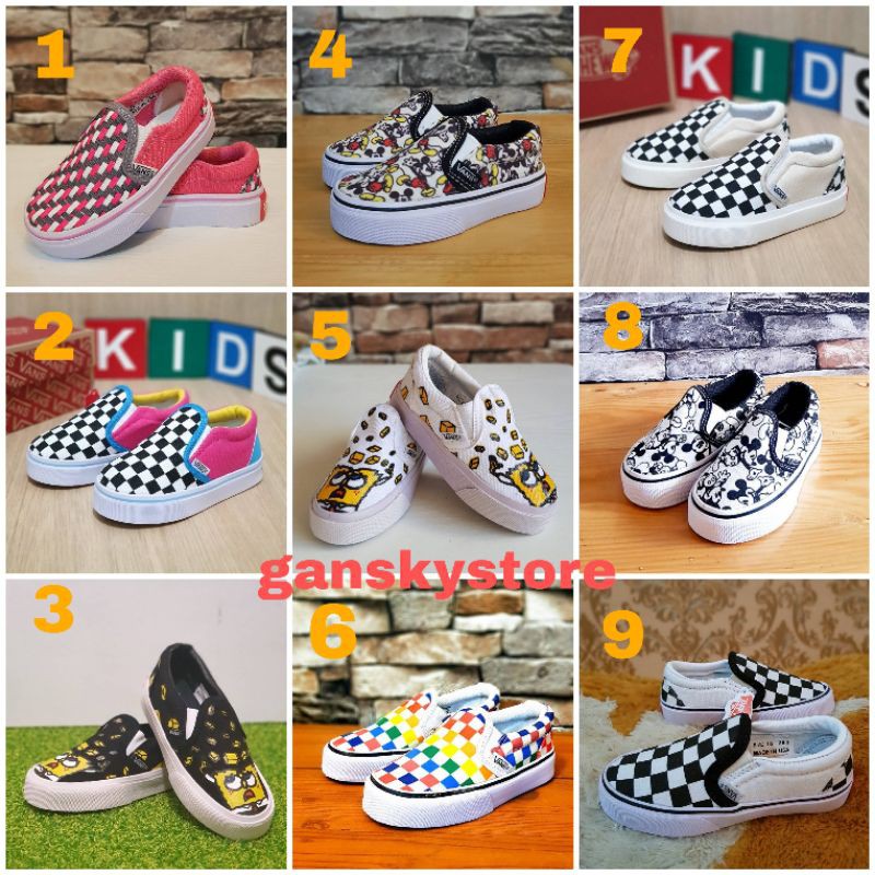 SEPATU ANAK VANS PREMIUM HIGH QUALITY SEPATU VANS SLIP ON CATUR ANAK ANAK