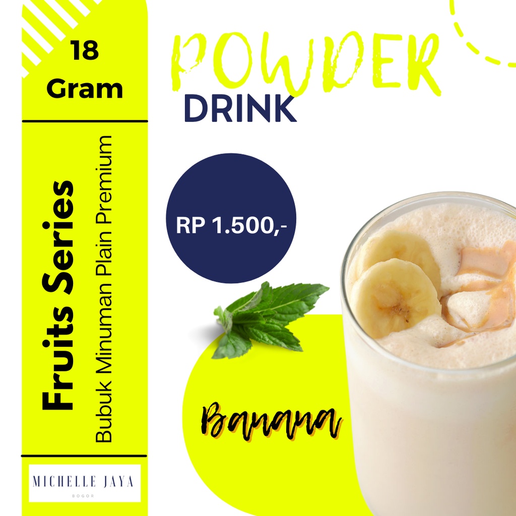 

Prime Powder Drink Super Premium Banana 18 Gram / Plain / Bubuk Minuman Rasa