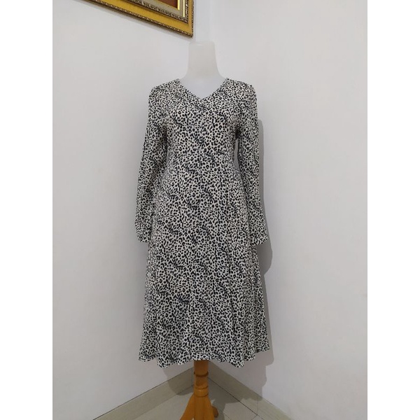 (BISA COD) Dress Vintage, Dress Bunga, Dress Tartan, Longdress, Dressmidi-Corak4