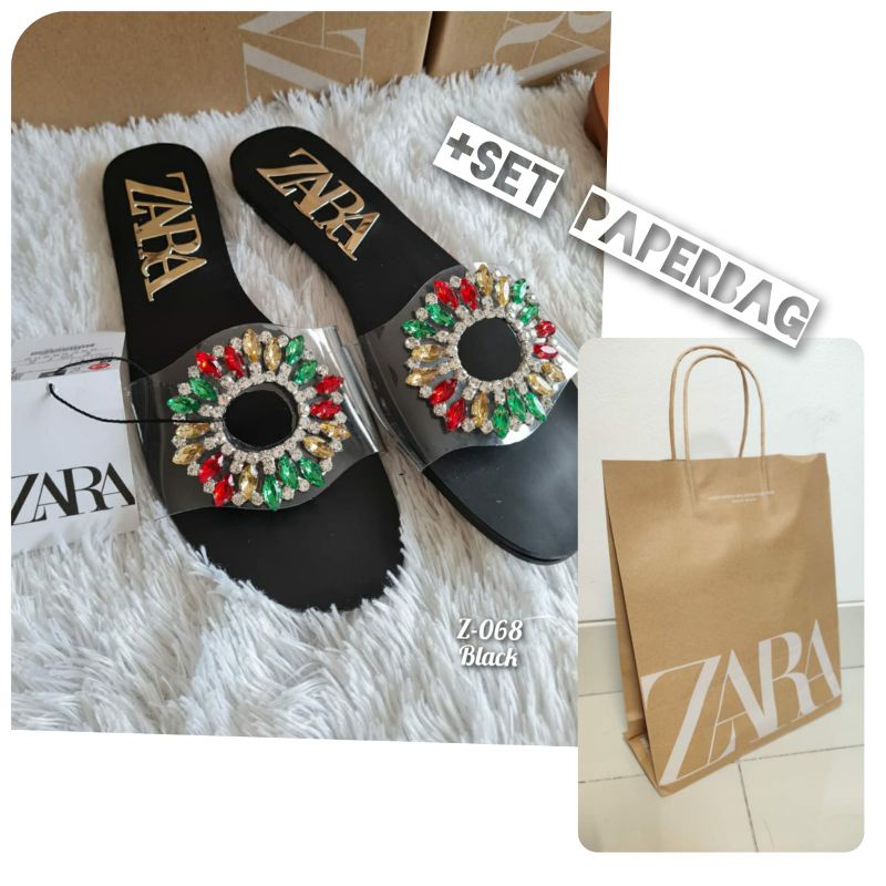 SANDAL WANITA SLOP FLAT FULL MUTIARA ZR .Kode: Z-068