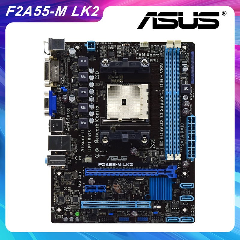 PREORDER ASUS F2A55-M LK2 Socket FM2 AMD A55 Original PC Motherboard DDR3 PCI-E X16 VGA USB2.0 SATA2