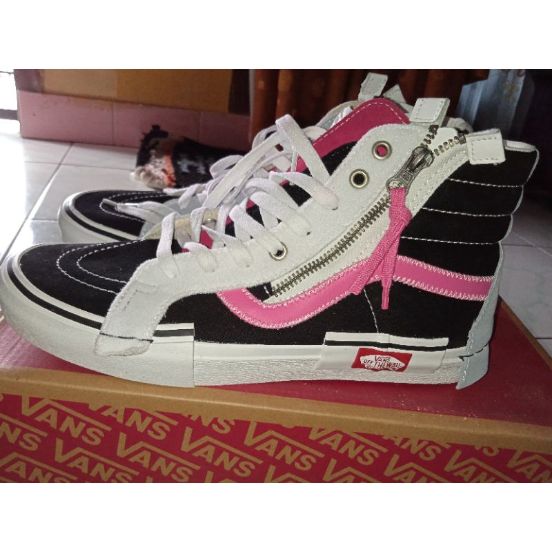 vans sk8 cut and paste black/pink